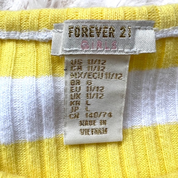 Forever 21 Girls Yellow and White Striped Shirt - Picture 13 of 14